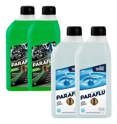 Aditivo Radiador Verde 2l Paraflu + Água Desmineralizada 2l