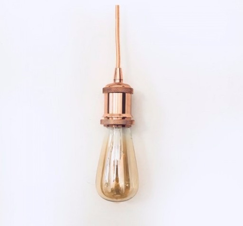 Pendente Rose Gold Retro Lampada Led Filamento Vintage E27