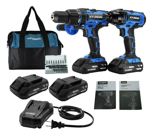 Kit Taladro Y Atornillador De Batería Hyundai 20v - Hyktai20