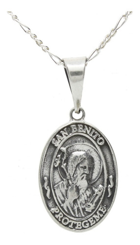 Medalla De San Benito De Plata .925 (2.2cm) Joyería Ovt