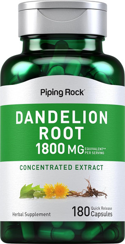 Diente De León 1800mg 180 Capsulas Detox Hígado Riñón Usa