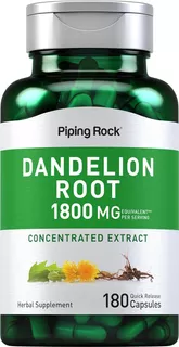 Diente De León 1800mg 180 Capsulas Detox Hígado Riñón Usa