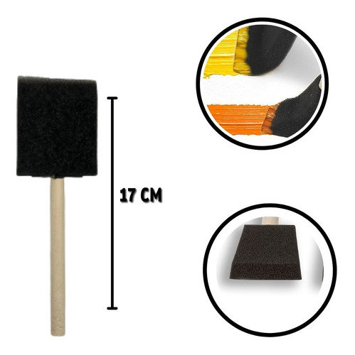Juego 3 Brochas De Espuma Esponja Pincel