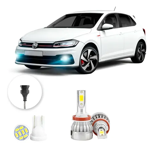 Lampada Farol Milha Led Volkswagen Polo 2018 A 2021 20000lm