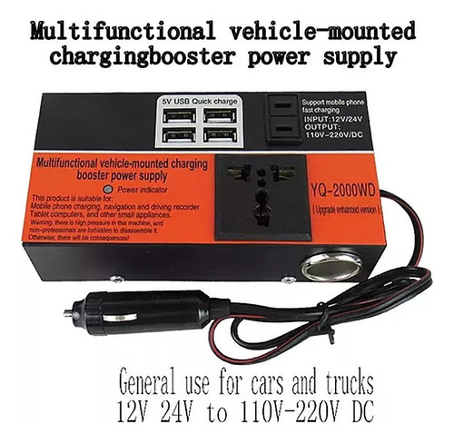 Inversor Voltaje Auto Convertidor Corriente 12v 220v 1.5k