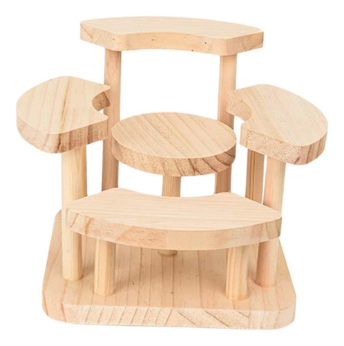 Elegante Vitrina De Madera Para Exhibir Figuras Escalera