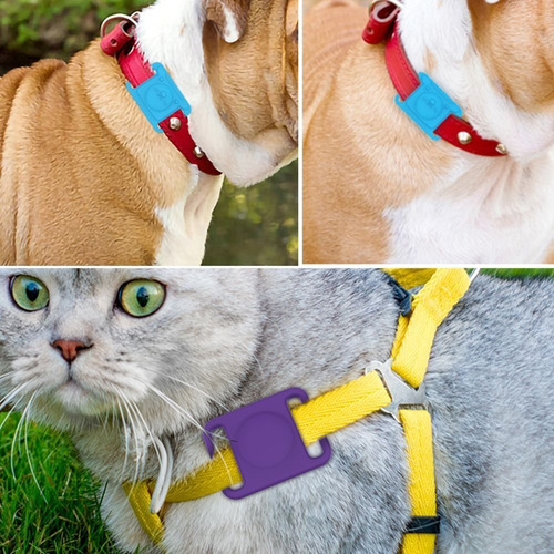 Imagen 2 de 5 de Funda De Silicona Para Correa Perro Gato Porta Airtag