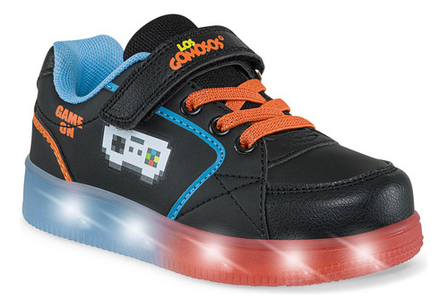 Tenis Con Luces Woder Negro Para Niño Los Gomosos