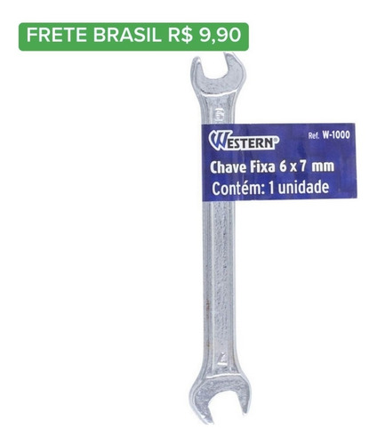 Chave Fixa Em Aço De Carbono 6x7mm Western W-1000 Lm5