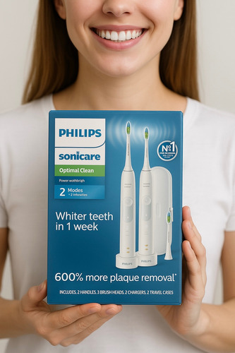Cepillo Eléctrico Philips Sonicare Pack X2 Blanco Hx6829/72