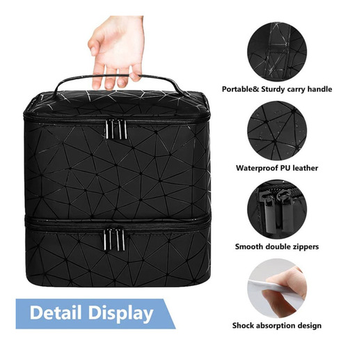 A Bolsa De Manicure De Camada Dupla Nail Organizer Com Alça