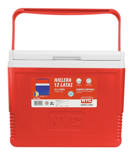 Hielera Marca Nyc 11 Qts Cooler 12 Latas 10.5 Litros