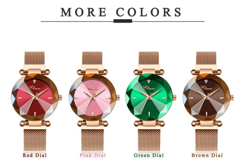 Chenxi Reloj De Cuarzo Con Cristal Geométrico Para Mujer