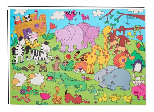 Imagen 4 de 9 de Rompecabezas Animales Piso Didactico Puzzle Infantil Niños