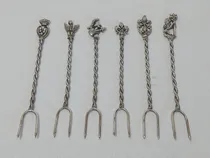 Comprar Tenedores Copetin Escudos Plata 800 - Precio X 6