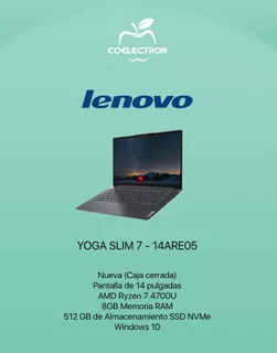 Notebook Lenovo Yoga Slim 7 Ryzen 7 8gb 512gb Ssd Win10 14