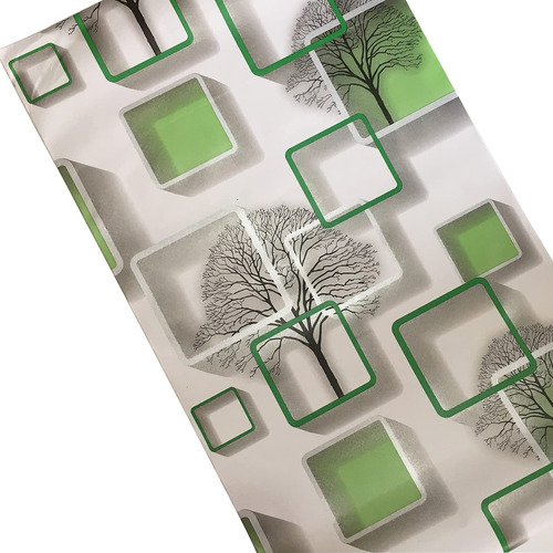 Papel Pintado Pie Cuadrado Diseño Arbol Verde Cuadro Pegar