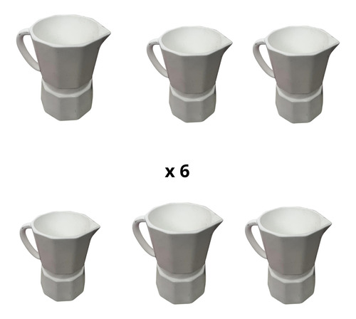 Taza Barista Plastica Clasico Café Leche 225 Cc X 6 Unidades Blanco