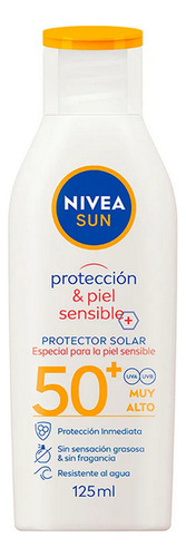 Nivea Sun Protector Solar Para Piel Sensible 50fps 125ml