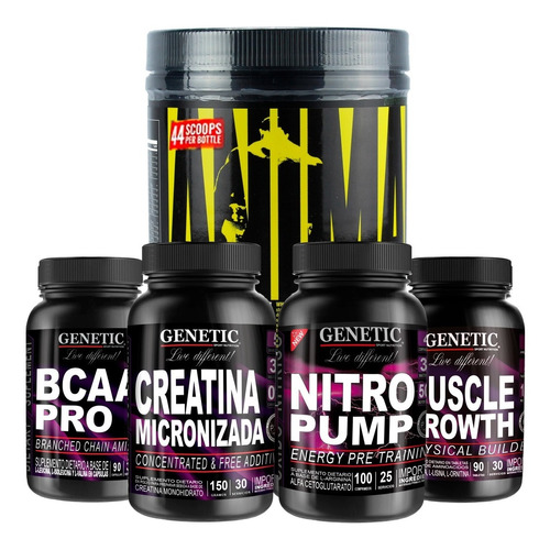 Anabol 5 Animal Pak Nitro Pump Creatina Bcaa Aminos Genetic