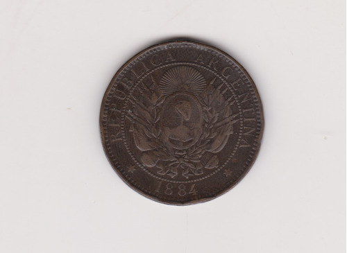 Moneda Argentina 2 Centavos Año 1884 Muy Buena -