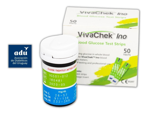 Imagen 2 de 3 de Vivachek Ino Tiras X 50 Glucosa En Sangre