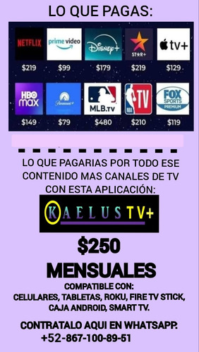 Apps Streaming Para Fire Tv Stick, Roku, Tv Box, Celulares.