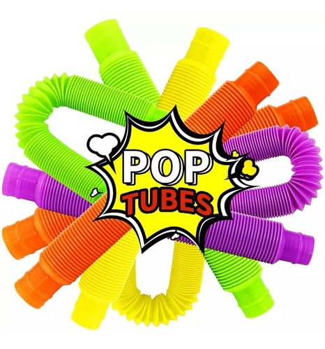 Juguete Antiestrés Tubos Fidget Pack 4 Unidades En Colores