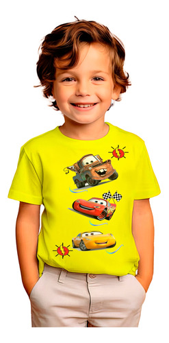 Polera Estampada 100%algodón Niño Cars Personajes Exclusivos