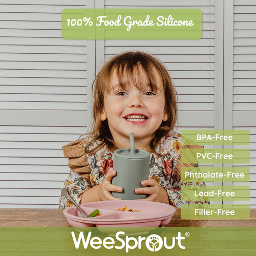 Vasitos De Silicona Weesprout Con Pajitas Y Tapas, Opciones