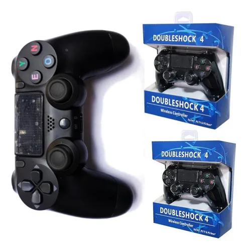 comprar Kit 2 controles compatível com ps4 manete sem fio anti queda Ps tech Preto