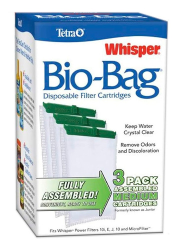 Cartucho Tetra Whisper Bio-bag Médio (combo 2 Cx Com 3 Un.)
