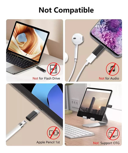 Adequado Para 2 Adaptadores Relâmpago Fêmea Para Tipo C .