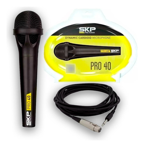 Microfono Profesional Skp Pro 40  C/cable  Negro