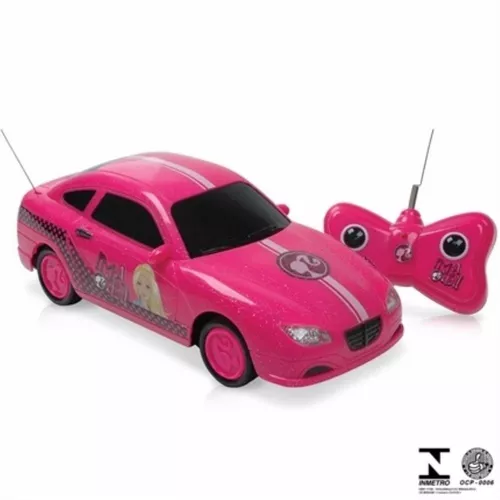 Carrinho Barbie de Controle Remoto Conversível Rosa Viajante Fashion Driver