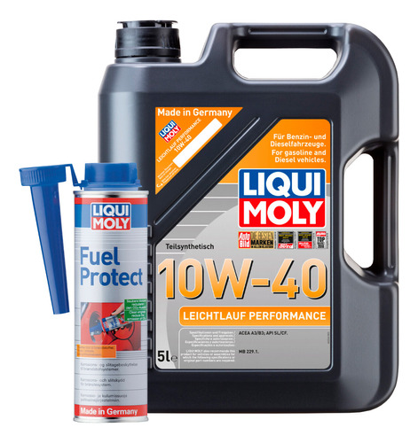 Paquete Leichtlauf 10w40 Fuel Protect Liqui Moly +regalo