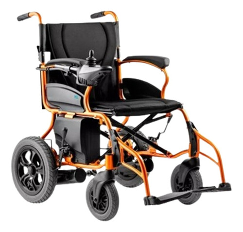 Silla De Ruedas Eléctrica Plegable De Aluminio Ligera Color Negro Con Naranja