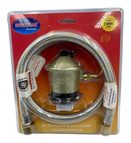 Kit Regulador Gas Licuado C/flexible 1mt Sello Sec. Sercogas