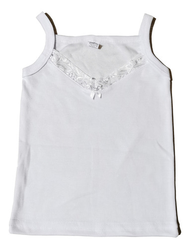 Camiseta Inter Algodón Con Tirantes Y Encaje Para Niña 6pz