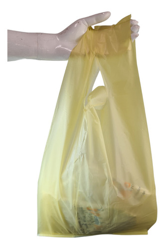 1 Kg De Bolsa Polipapel Tipo Camiseta Grande Color 60x29 Cm Color Amarillo