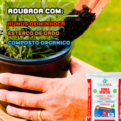 Terra Vegetal Substrato Adubado Com Humus De Minhoca Fresco