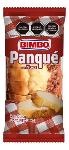 3 Pzs Bimbo Panque De Nuez 280gr