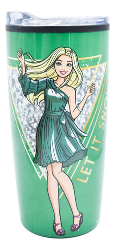 Termo Doble Pared Barbie 450ml Color Verde