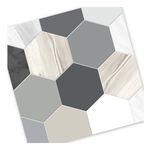 Lamina Azulejos Autoadhesivos Hexagonales Wood Concret