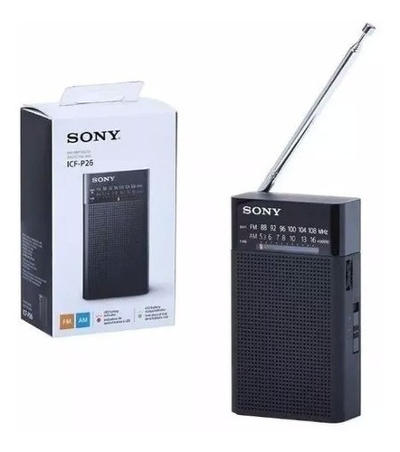 Rádio Am Fm Portátil De Bolso Sony Icf-p26 + Fone Brinde