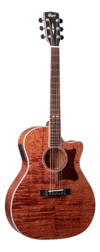 Guitarra Electroacústica Cort Grand Regal GA5F-FMH para diestros poro abierto ovangkol open pore
