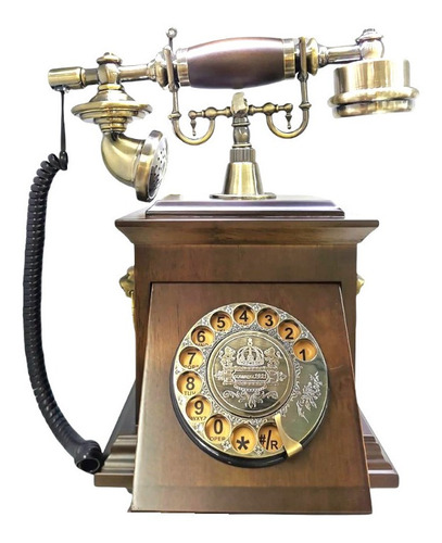 Telefono Vintage Modelo Antiguo Madera Analogo Disco Gira