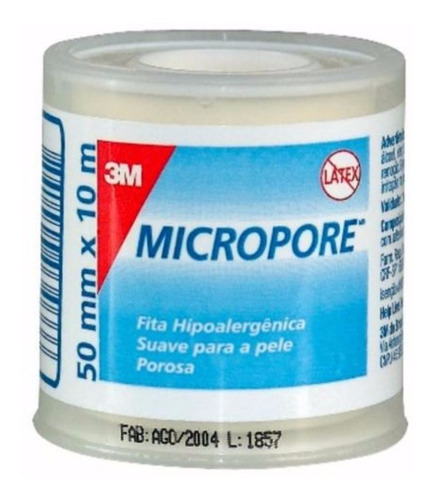 Fita Micropore Branca 5,0cm X10m 3m  Cáixa C/ 6 Un.