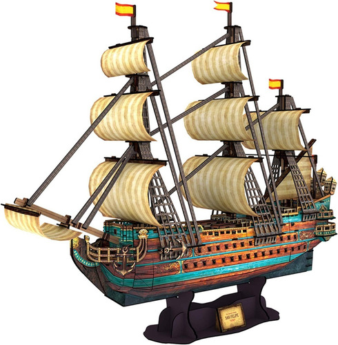 Puzzle 3d Barco San Felipe 248 Piezas Cubicfun Grande 65 Cm