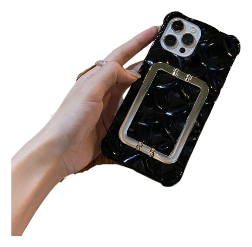 Funda Para iPhone Con Relieve Rombos + Cristal Templado